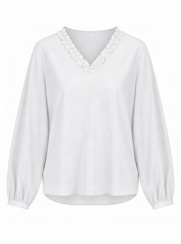 Radiant Ruffled V-Neck Blouse