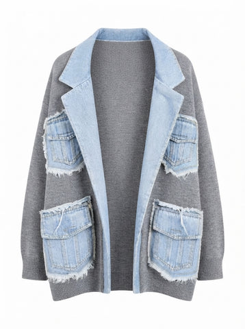 Untamed Denim Patchwork Cardigan