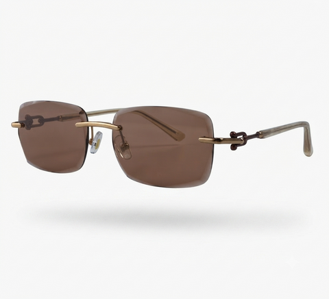 Radiant Gold Rimless Sunglasses