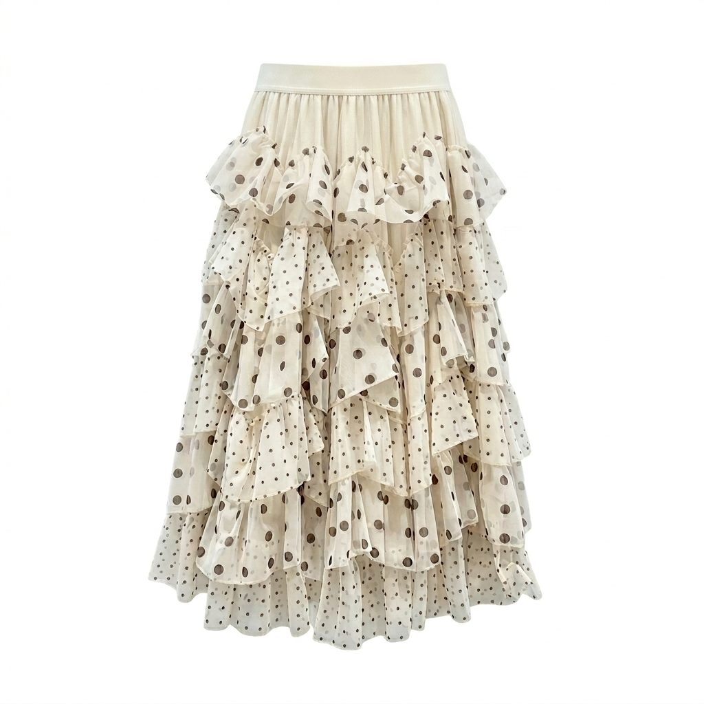 Free Spirit Polka Dot Ruffle Skirt