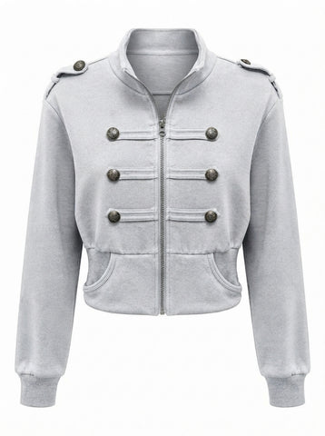Audacious Cropped Epaulet Jacket