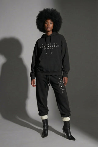 woman of unshakable worth Fleece Hoodie