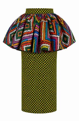 Divine Ankara Tulle A-Line Skirt