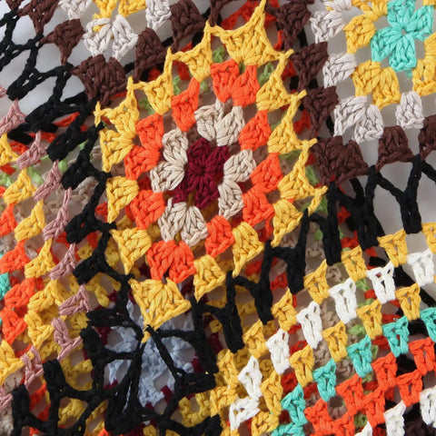 Vibrant Crochet Geometric Maxi Dress