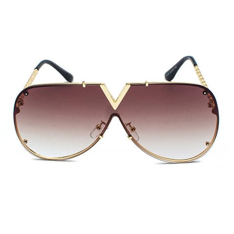 Confident Gold Oversized Sunglasses