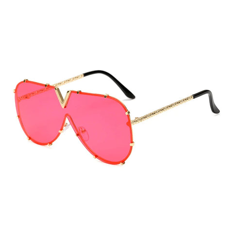 Confident Gold Oversized Sunglasses