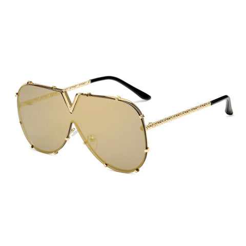 Confident Gold Oversized Sunglasses