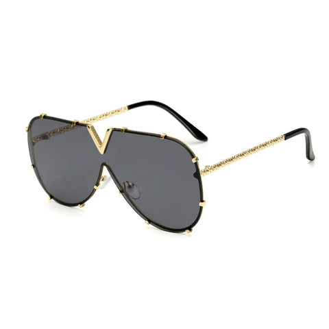 Confident Gold Oversized Sunglasses
