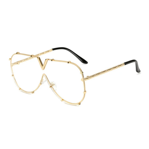 Confident Gold Oversized Sunglasses