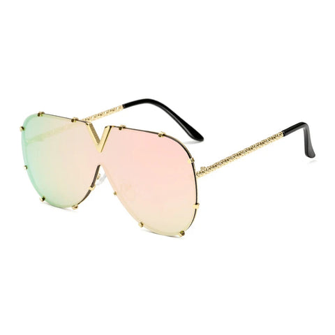 Confident Gold Oversized Sunglasses