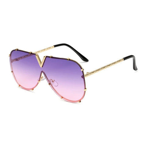 Confident Gold Oversized Sunglasses