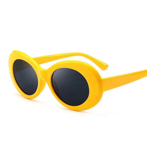 Vibrant Yellow Oval Sunglasses
