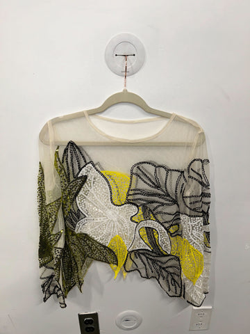 Citron & Onyx Beaded Tulle Top