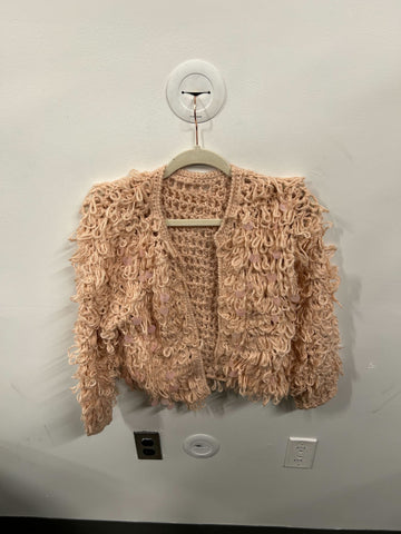 Blush Pink Loop-Knit Jacket