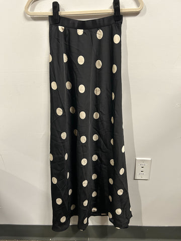 The Audre Polka Dot Satin Skirt