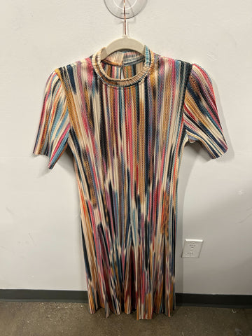 Prism Stripe Ribbed-Knit Dress