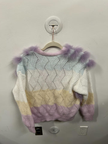 Lavender Plume Knit Cardigan