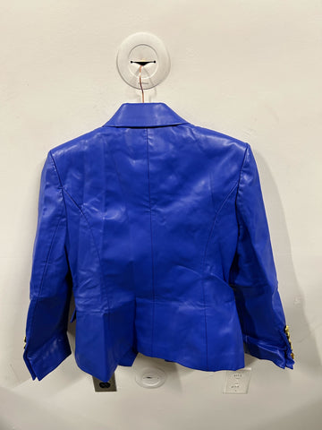The Cobalt Leather Statement Blazer