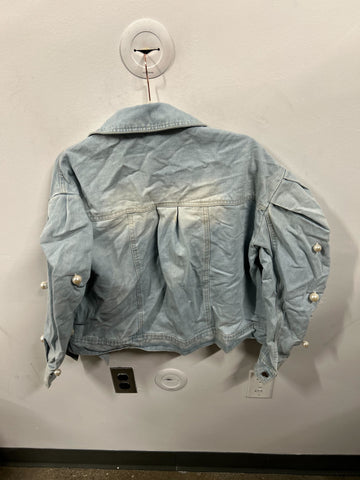 Pearl & Stud Embellished Denim Jacket