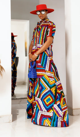 Vibrant African Print Maxi Kaftan