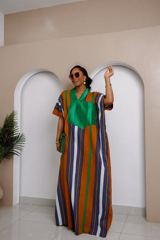 Sovereign Striped Aso Oke Maxi Dress