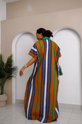 Sovereign Striped Aso Oke Maxi Dress
