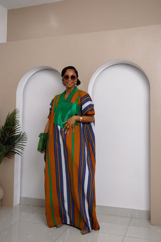 Sovereign Striped Aso Oke Maxi Dress