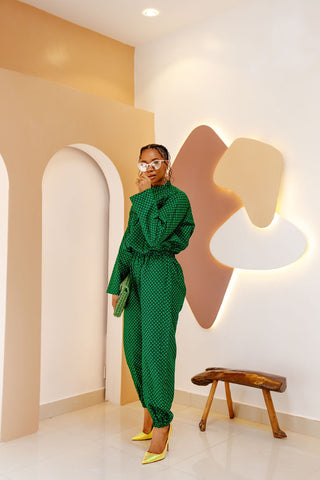 Bold Green Romper Set