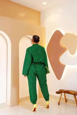 Bold Green Romper Set