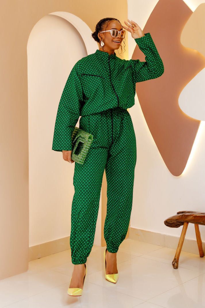 Bold Green Romper Set
