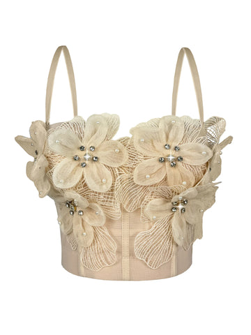 Radiant Beaded Flower Bustier