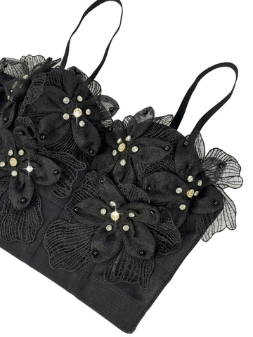 Radiant Beaded Flower Bustier