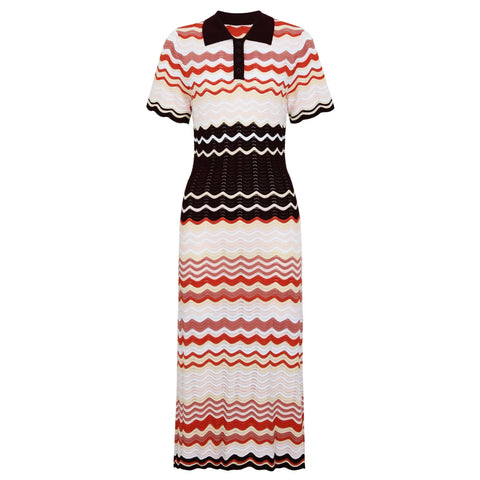 Vibrant Stripe Knit Maxi Dress