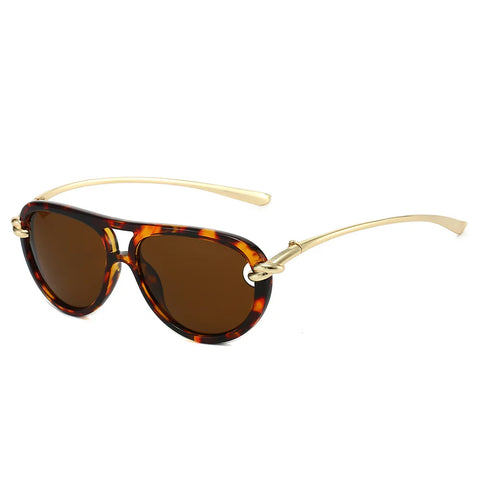 Daring Metal Oval Sunglasses