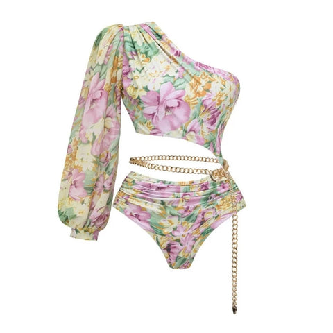 Wanderlust Floral Ruffle Swimsuit Set