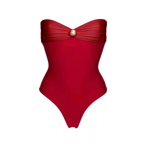 Elegant Shirred One-Piece Swimsuit