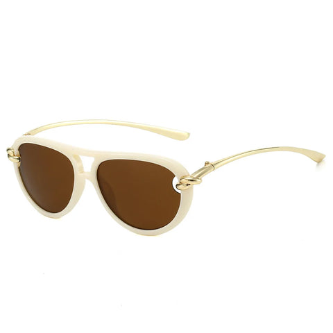 Daring Metal Oval Sunglasses