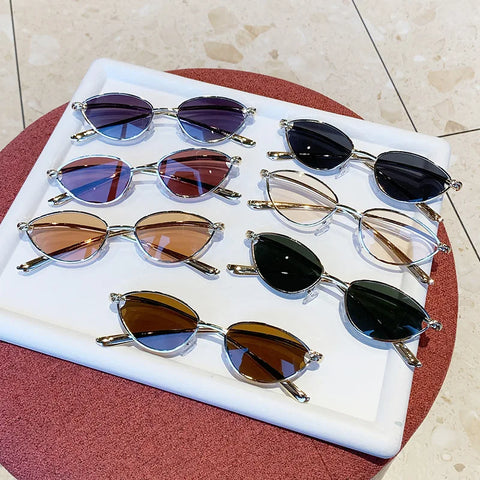 Radiant Gold Metal Cat Eye Sunglasses