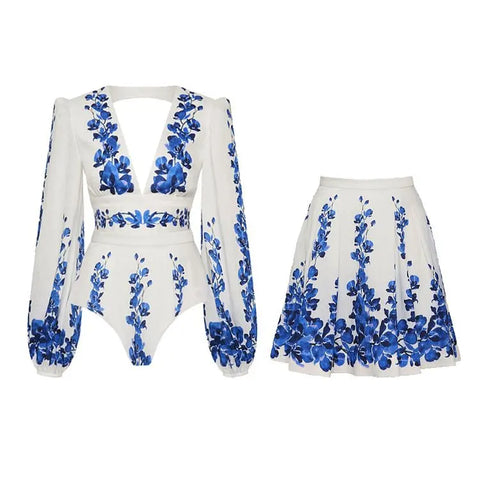 Wanderlust Printed High-Waist Bikini Set