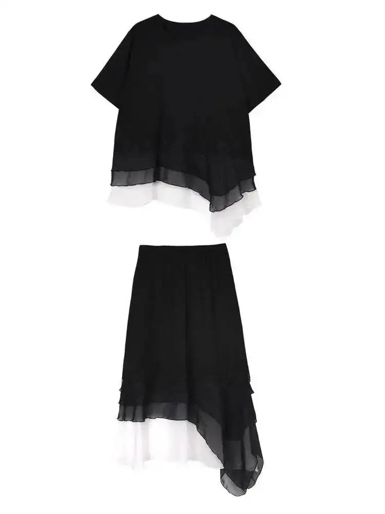 Unique Layered Flowing Two-Piece Set