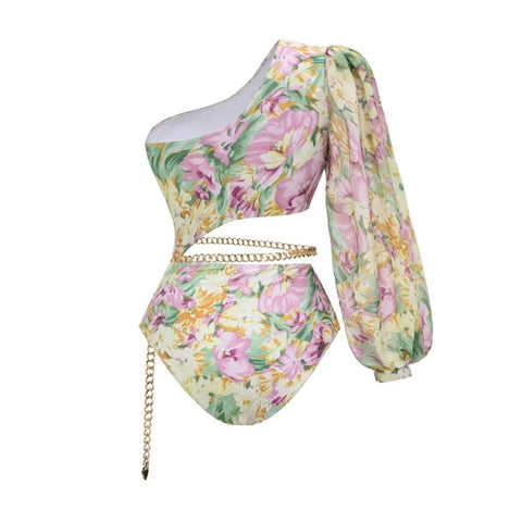 Wanderlust Floral Ruffle Swimsuit Set