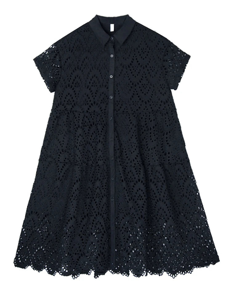 Sovereign Lace Midi Shirt Dress