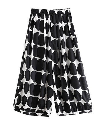 Vibrant Polka Dot Wide Leg Trousers