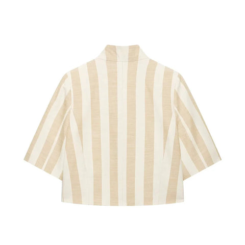 Wanderlust Striped Cropped Blazer