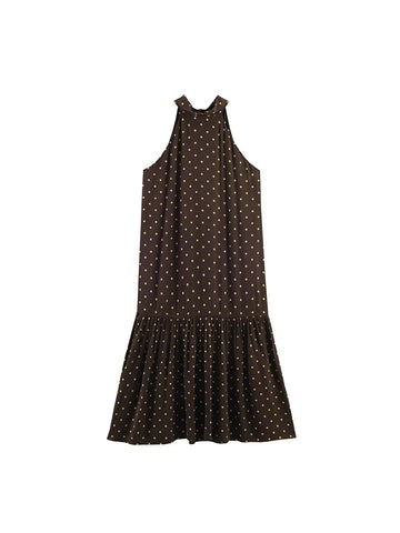 Worthy Polka Dot Halter Midi Dress
