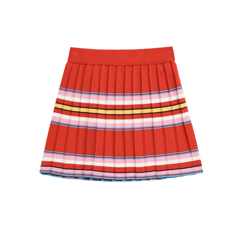 Vibrant Striped Pleated Two-Piece Set