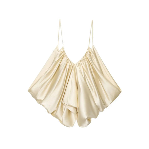 Radiant Satin Backless Crop Top