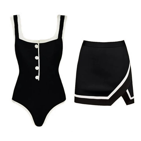 Elegant Striped Vintage One-Piece