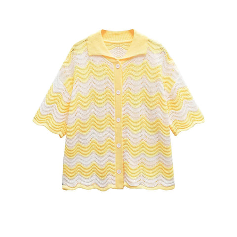 Vibrant Knitted Wave Pattern Set