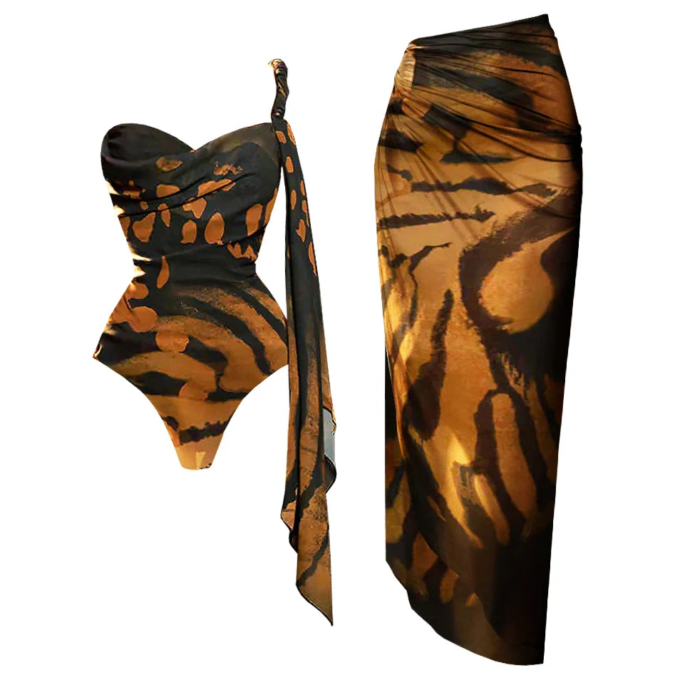 Fierce Abstract Print Bikini Set
